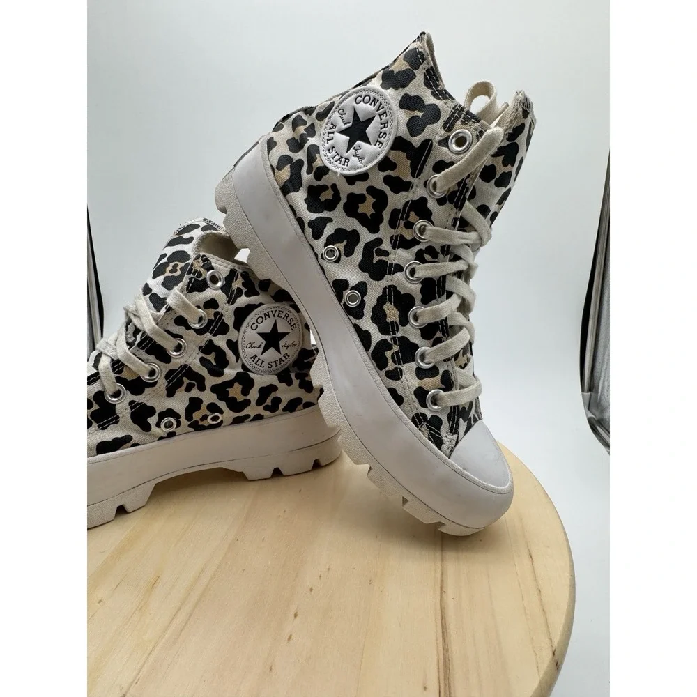 Converse Chuck Taylor All Star Lugged Leopard High Top Platform Sneakers 6.5 Y2K